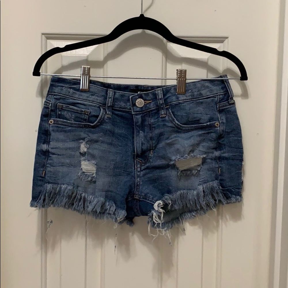 Express distressed cutoff shorts